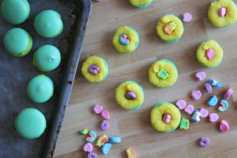 open macaroons with buttercream frosting