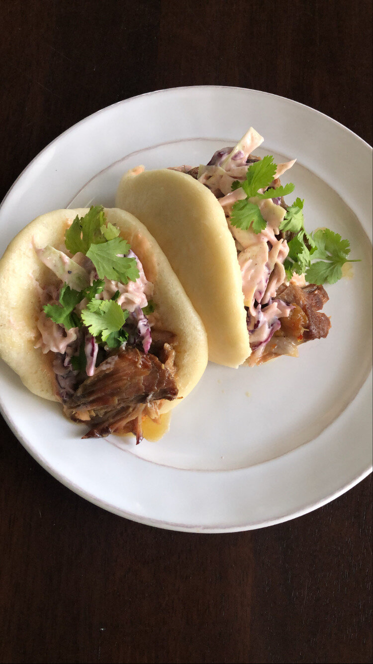Bao Buns with Slow Cooker Orange Marmalade and Vinegar Pork