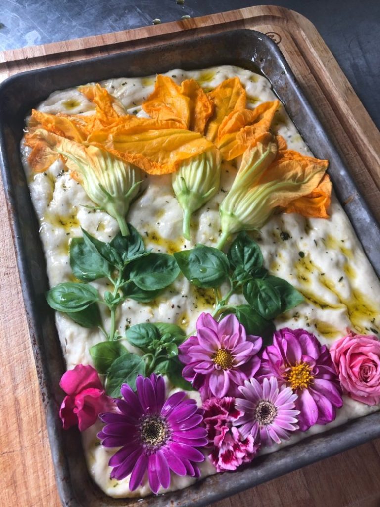 Homemade Garlic and Herb Flower Focaccia