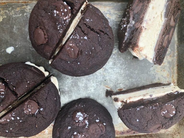 Chocolate Chunk Nutella Pretzel Ice Cream Cookies