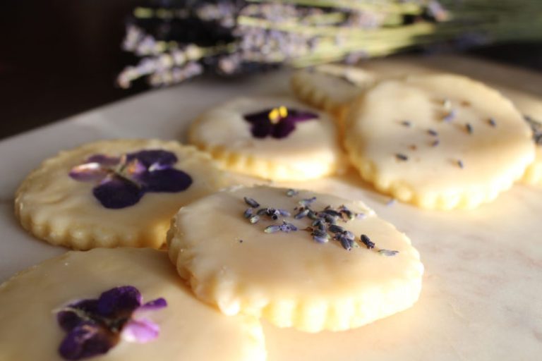 Edible Flower Shortbread Cookies
