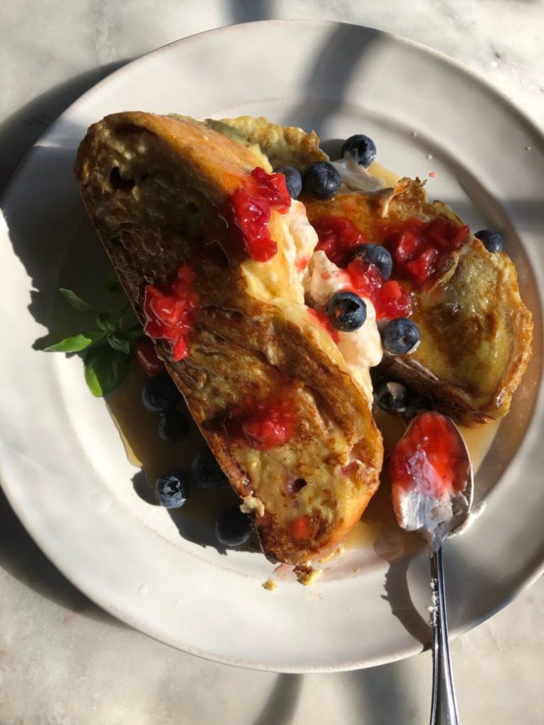 Strawberry Cream Cheese Stuffed French Toast