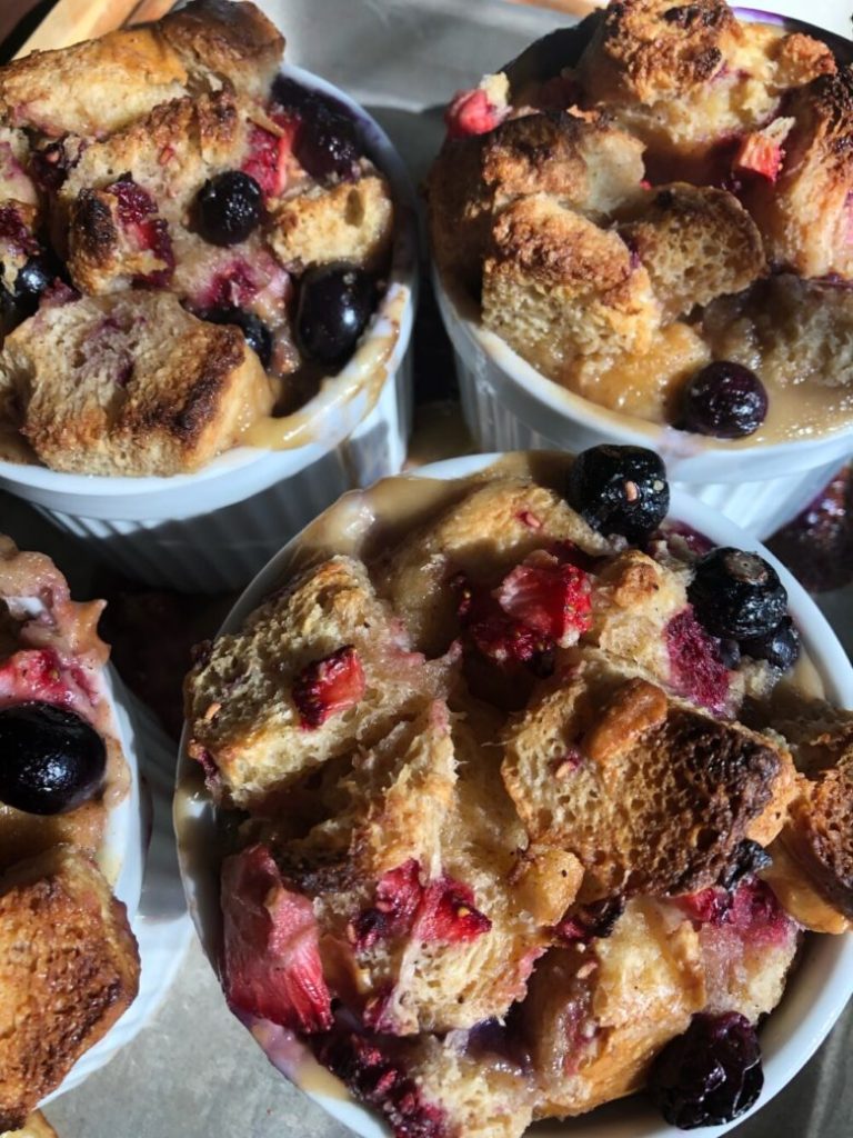 Triple Berry Bread Pudding
